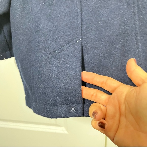 Janie and Jack girls wool blend navy double breasted pea coat size 6-12 … - Picture 4 of 7